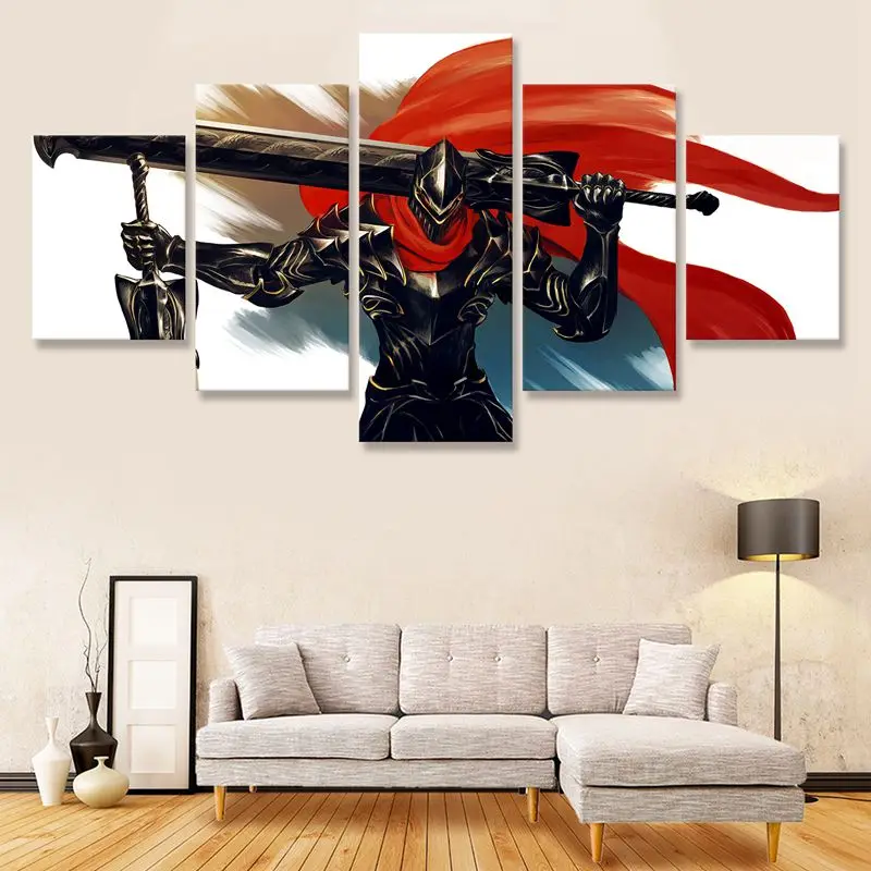 Персонаж Аниме Overlord настенная живопись 5 шт. украшения стены Современная маслом