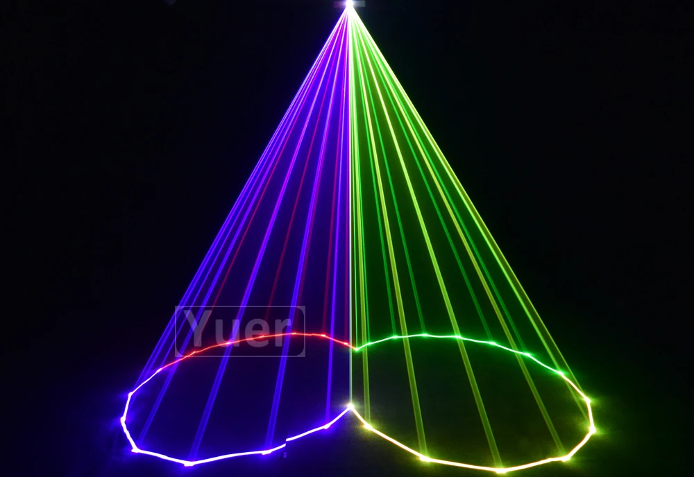 Лазерный прожектор RGB 2 шт./лот 1 Вт DMX512 со звуковым управлением освещение для