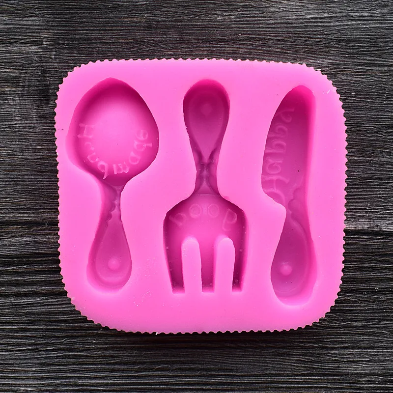 Knife / fork Spoon Silicone Mold Fondant Cake Decoration Polymer Clay Cookie Fudge Cabochon Candles Molds SQ17226 | Дом и сад