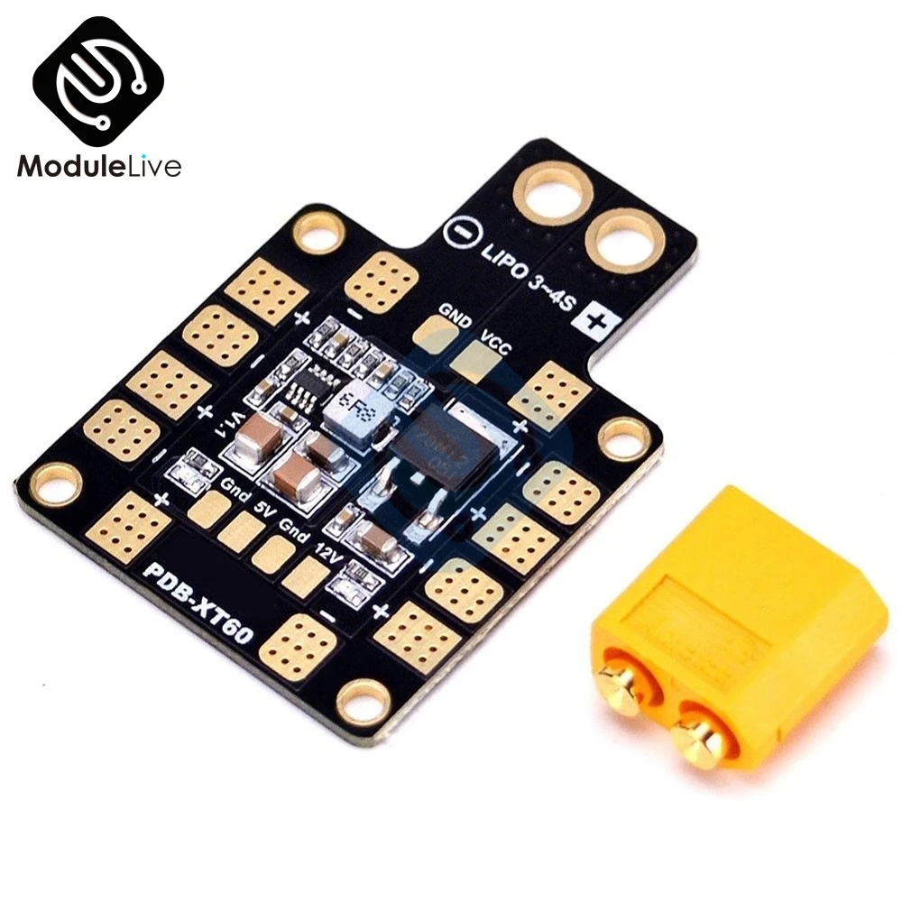 Мини блок питания PDB XT60 распределительная плата модуль с BEC 5V 12V для FPV дрона