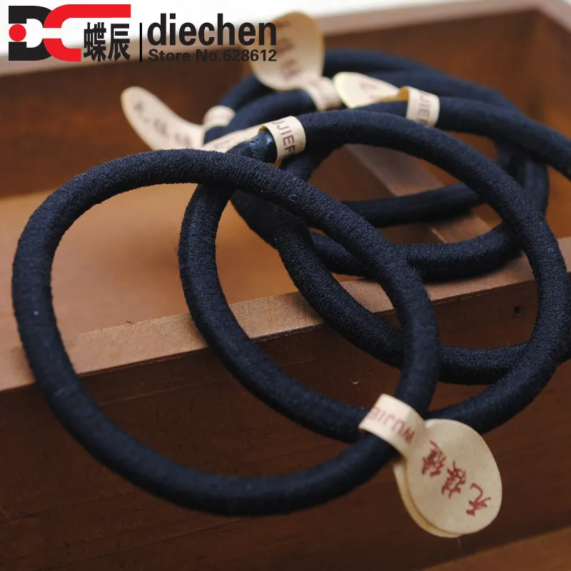 Резинка для волос 12 шт./лот 5 мм Неметаллическая черная эластичная толстая не