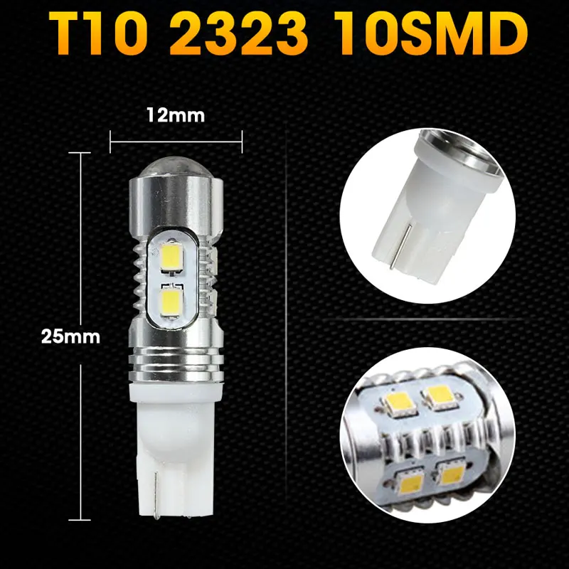 Roadot 2 шт. T10 2323 921 10SMD светодиодный ЛАМПА 10 Вт 1200 люмен проектор обратный резервные