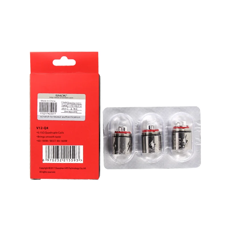 Original Smok TFV12 6ml Atomizer Q4 Coil X4 T12 Coils 510 350w Fit GX350 G-priv Cloud Beast King Tank Electronic Cigarette Vape |