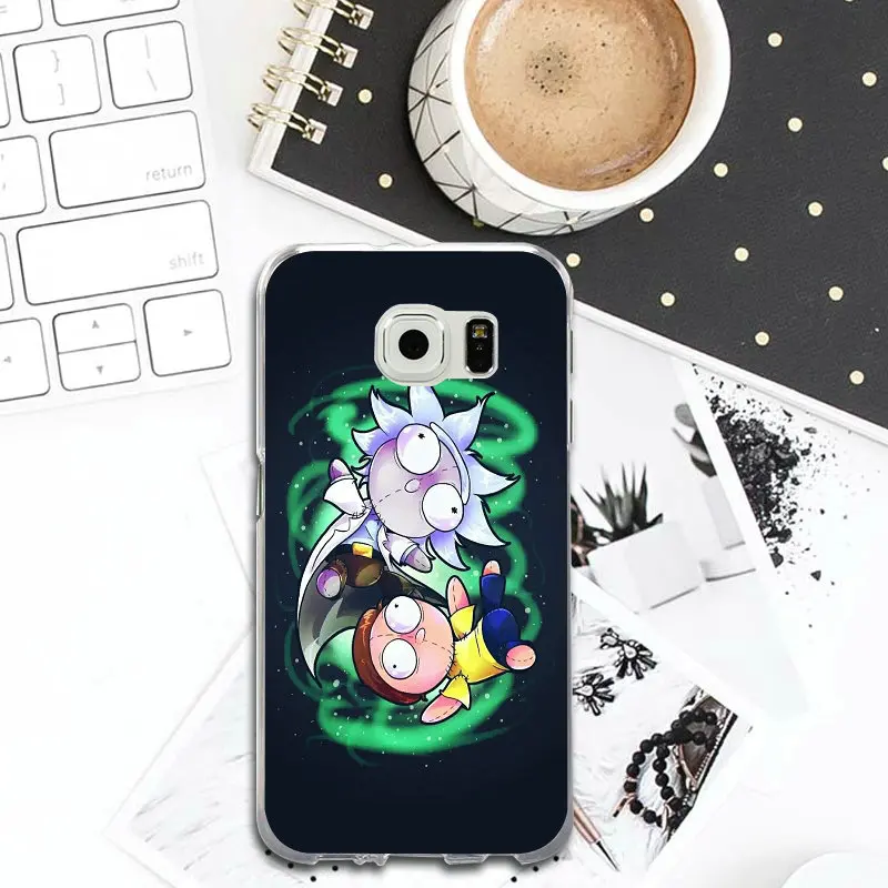Мягкие TPU чехол для телефона Samsung Galaxy S2 S4 S5 S6 S7 S8 S9 Edge Plus Примечание 2 3 4 5 8 Рик и Морти