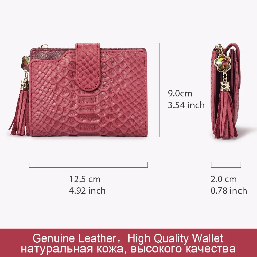 Jamarna Brand Women Wallets Genuine Leather Short Tassels Ladies Purse Credit Card Holder Wallet Female Small | Багаж и сумки