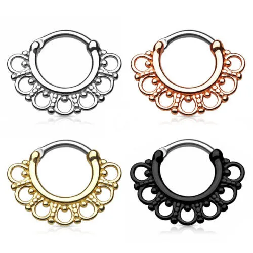 Nose Piercing Ring Indian Septum Clicker Stud Rings Body Jewelry Hoops Helix Ear Cartilage Gifts | Украшения и аксессуары