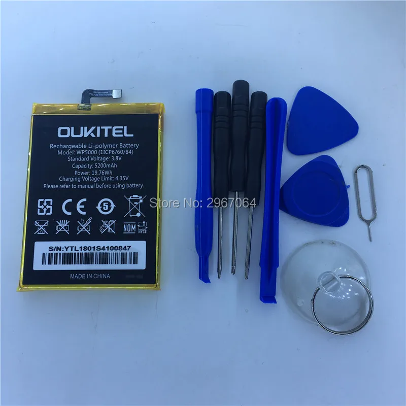 100% Оригинальный аккумулятор для OUKITEL WP5000 5200 мАч 5 7 дюйма MTK6757 мобильных