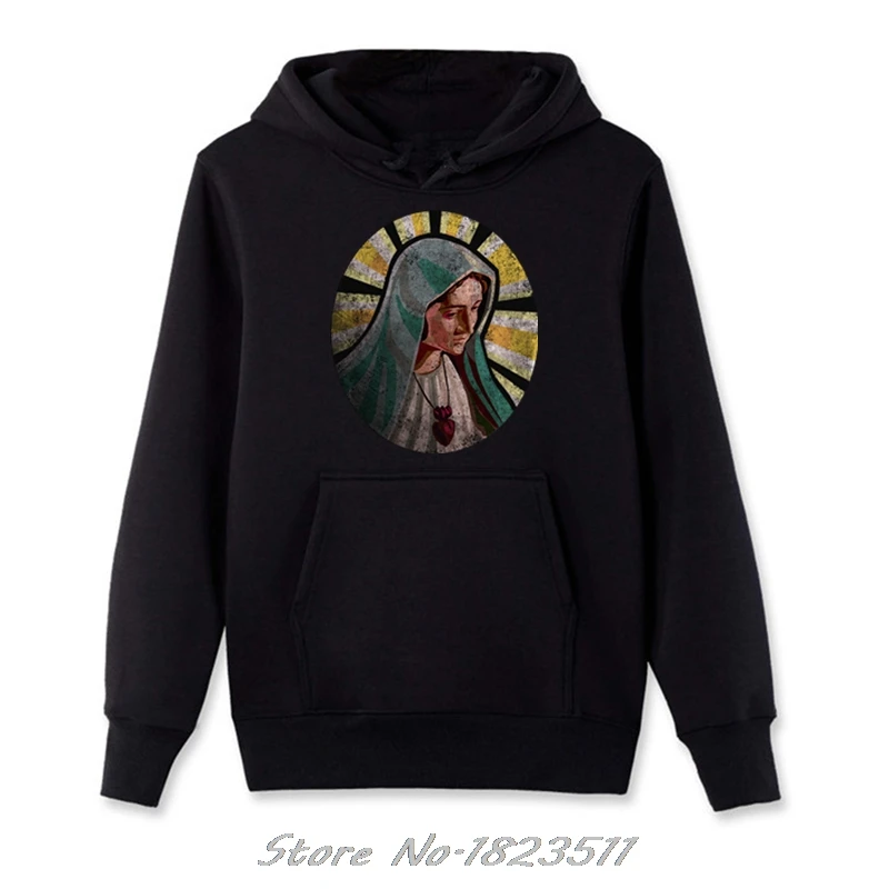 

New Sweatshirts Funny Basic Models Holy Mary Hoodie Maria Mother Bloody Christ Jesus Religion Ave Church Holy Hoody Jacket