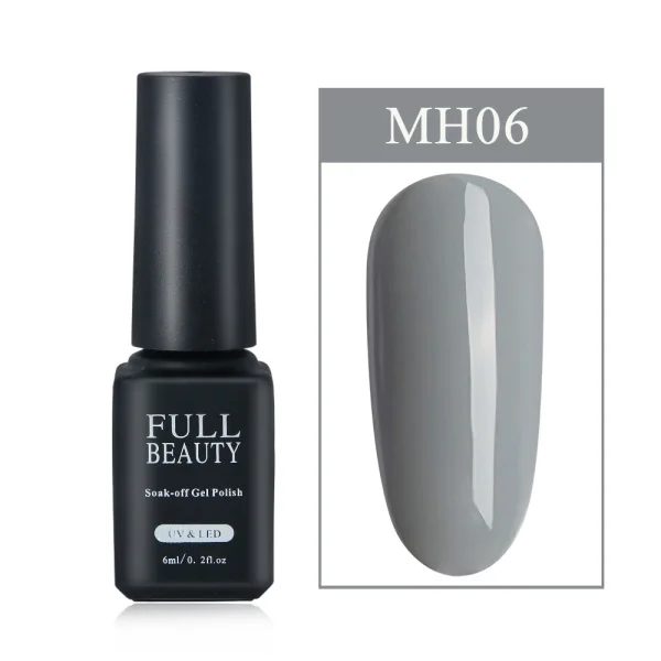MH06 6ml Soak Off Grey Gel Polish Nail Art Lacquer Long Lasting Nude Pink Hybrid Gel Nail Polish Top Coat UV Gellak Manicure CH981-3 - Цвет: MH06