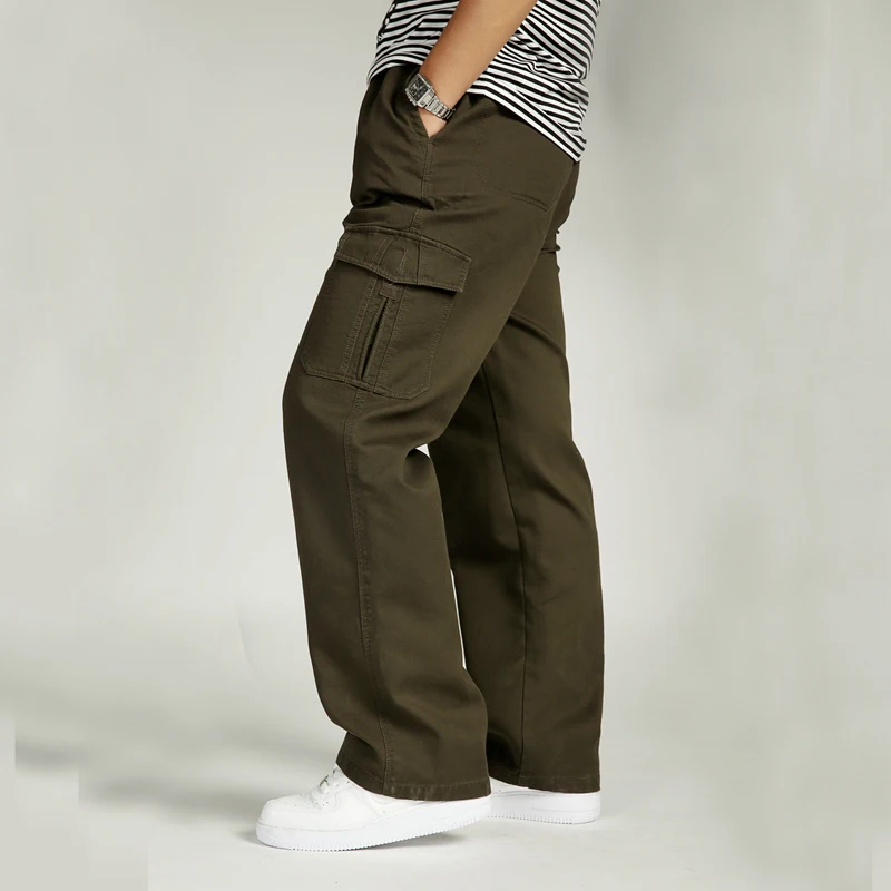 Брюки карго мужские хлопковые джоггеры с карманами шаровары повседневные