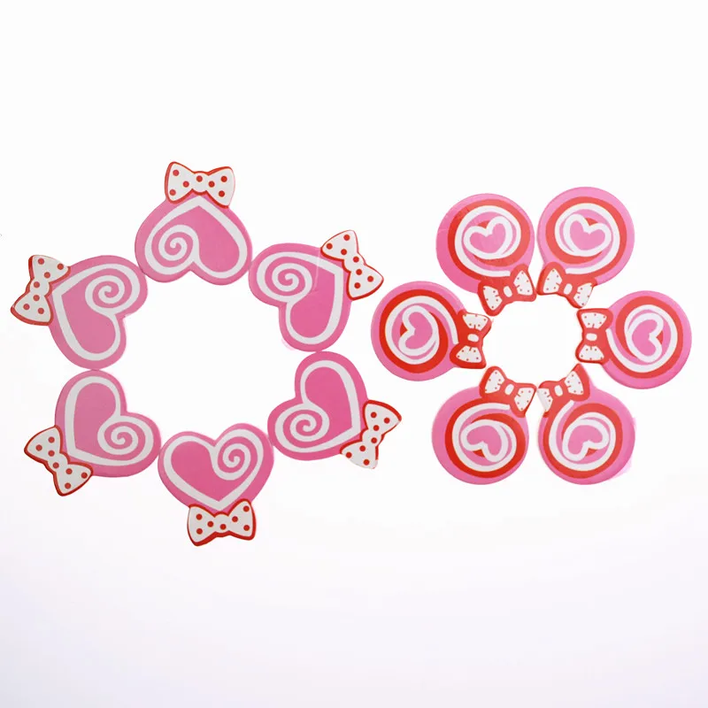 12 шт./лот розовый леденец с сердечком днем рождения флаги для торта на день