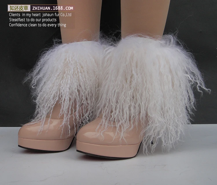 Новое поступление леди натуральный Тибет ягненка Мех животных legwarmer Полный Пелт шерсть овчины носки для девочек гетры используется