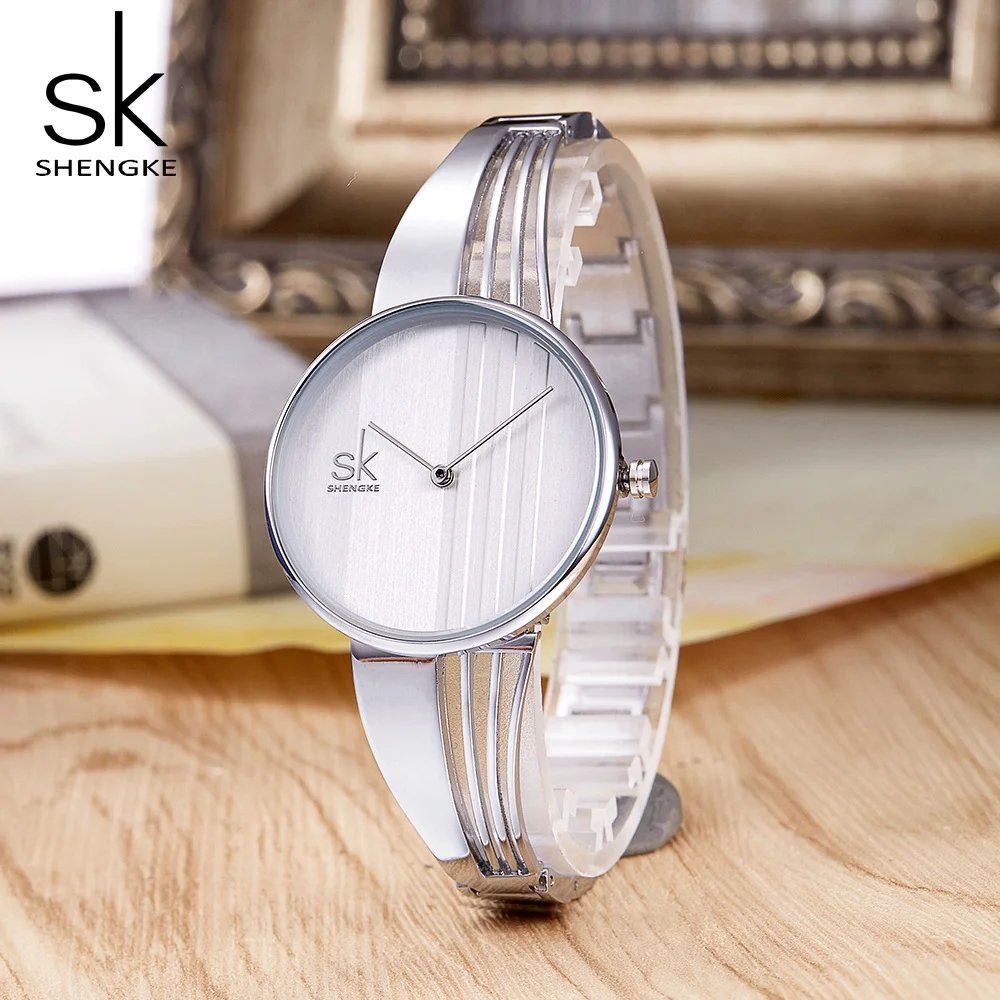 SHENGKE женские часы с браслетом роскошные модные серебряные relogio feminino zegarek