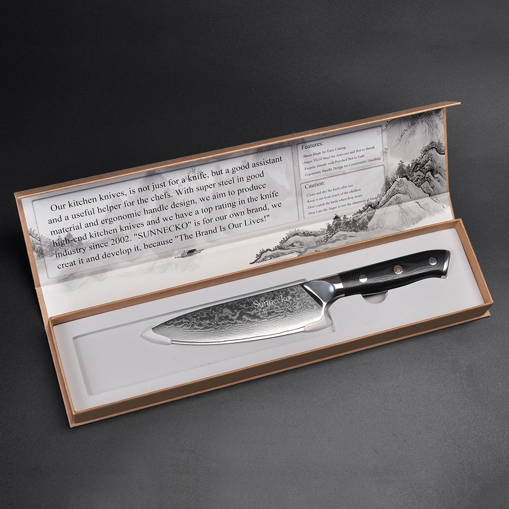 Нож шеф повара SUNNECKO из дамасской стали 6 5 дюйма 73 слоя|knife japanese|chef knifedamascus steel kitchen
