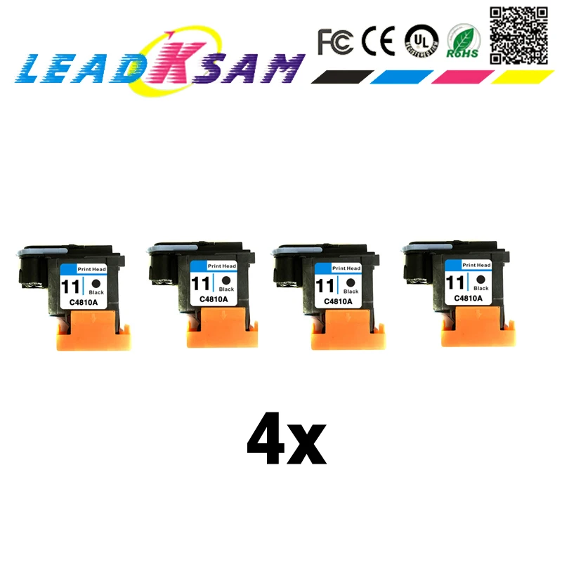 4x hp11 черный печатающей головки совместимый для C4810A C4811A C4812A DesignJet 100 110 111 120 120nr 500 500ps