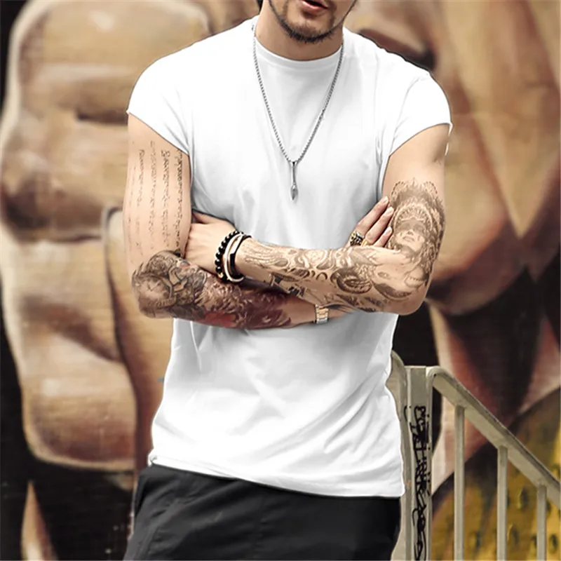 Летний новый уличный стиль Модные мужские повседневные без рукавов топы на