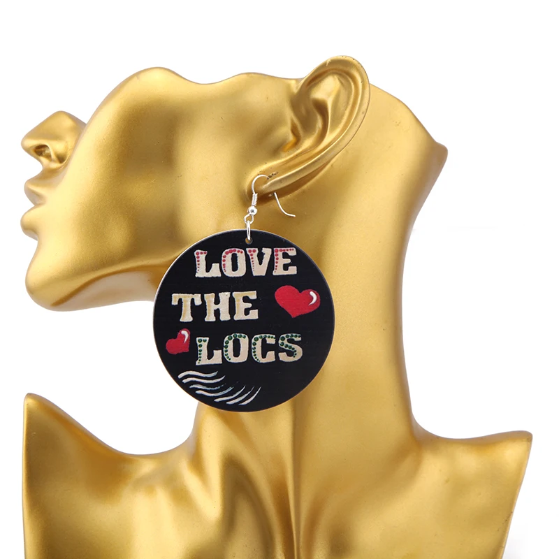 SANSHOOR Love The Locs африканские деревянные висячие серьги 6 см большие размеры Afrocentric
