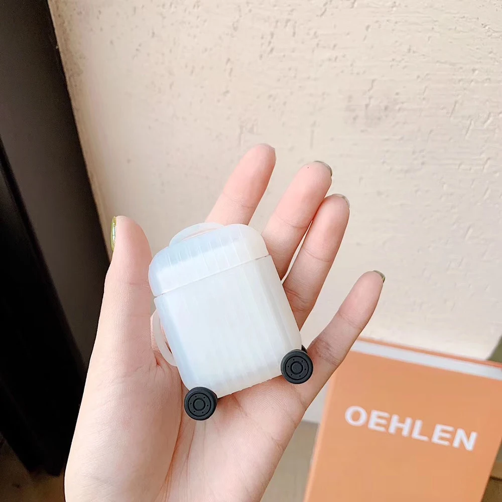 Милый модный чехол для Apple Airpods чемодан багажный багажник силиконовый анти