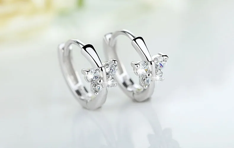 Женские серьги гвоздики с кристаллами серебряного цвета|silver stud earrings|fashion earringsstud
