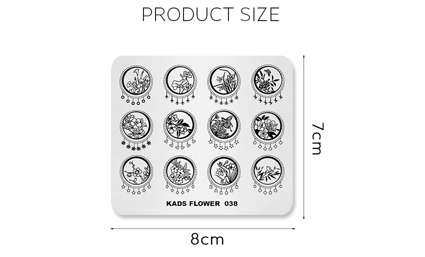 KADS Flower 038 пластины для стемпинга ногтей Цветочная тема китайский стиль дизайн ногтей стемпер Лотос бамбуковый цветок сливы Шаблон трафарет