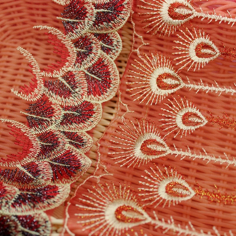 3yards/lot 18CM Red Lace fabrics Mesh embroidery lace Wedding Accessories sewing DIY Doll Party Dress | Дом и сад