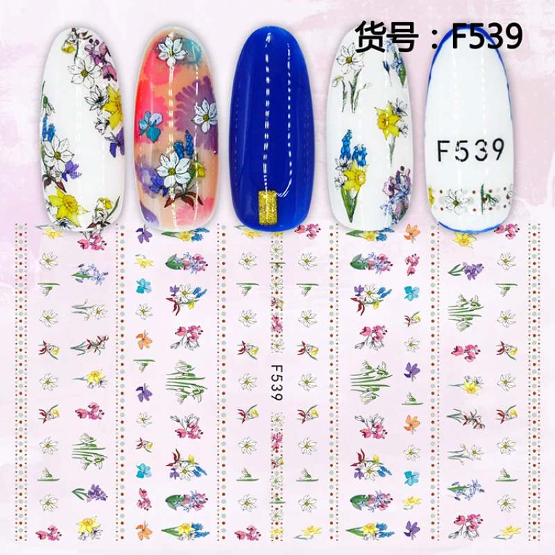 

SUPER THIN SELF ADHENSIVE 3D NAIL ART NAIL SLIDER STICKER TROPICAL PLANT FLOWER LEAF VINE TREE X-RAY FLORAL F535-544
