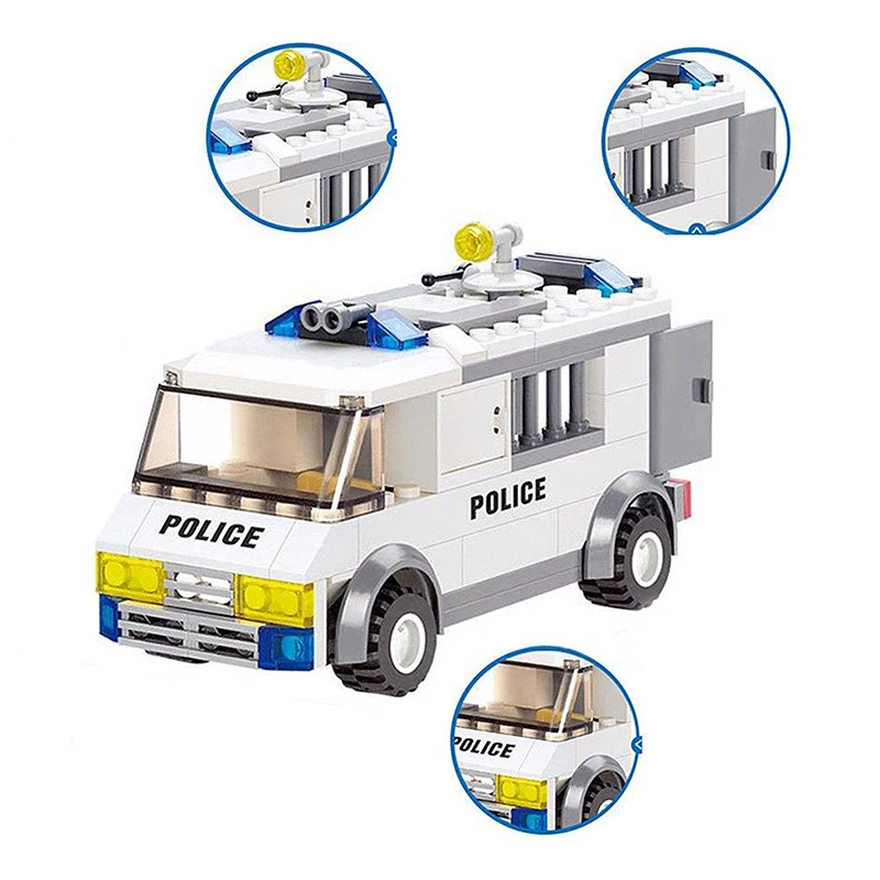 KAZI 6730 Police Series Blocks Custody Van 135pcs Enlighten Building Playmobil Model Bricks Educational Toys | Игрушки и хобби