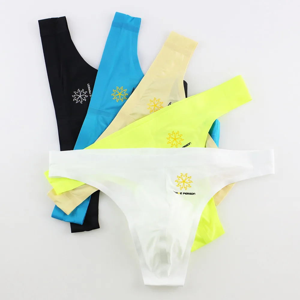 

BRAVE PERSON Men's Briefs Solid Color Thin Men's Underwear Ice Silk Seamless low waist Sexy Men underwear Briefs 2019 New