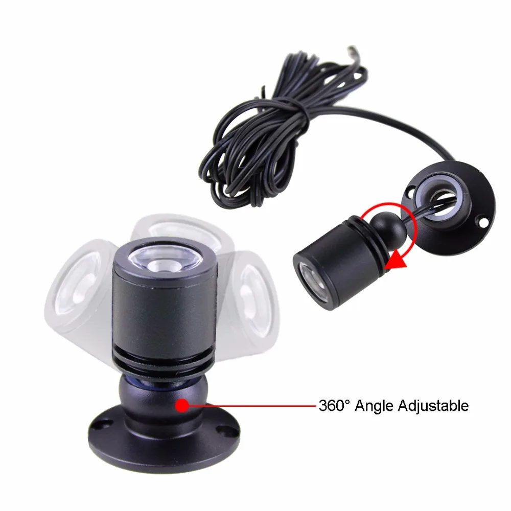 Minifoco de luz Led de foco Led, fuente de alimentación de 12V y 1A, lámpara regulable de 1,5 W para techo de armario, luz de escaparate, JQ, 4 Uds.