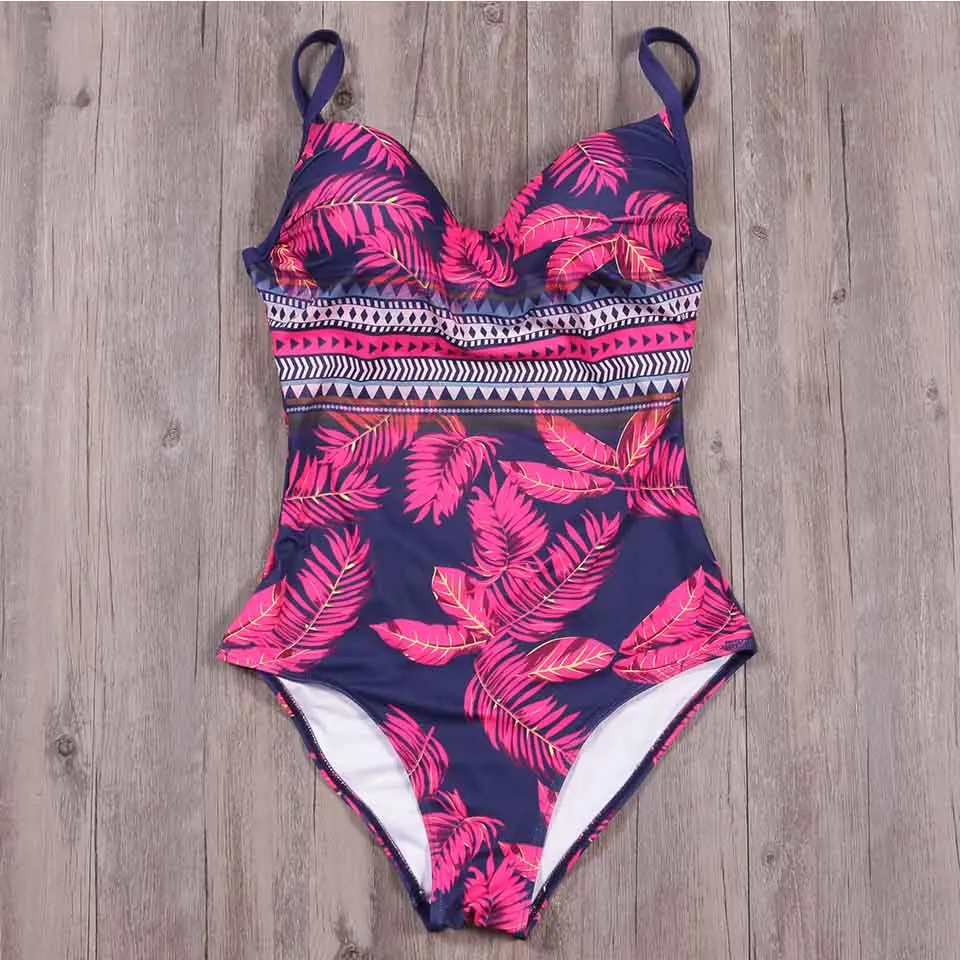 KayVis Новый сексуальный женский цельный купальник пуш-ап с принтом бандажный