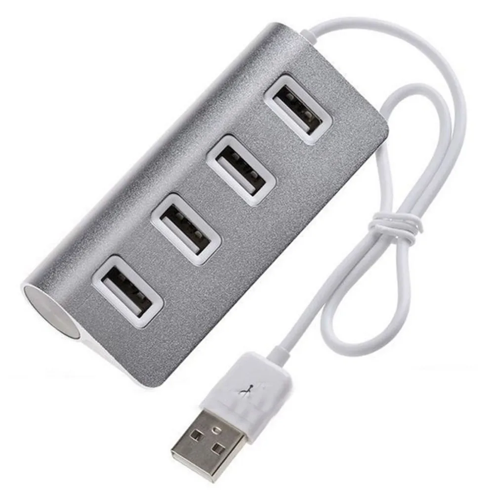 Usb-хаб высокоскоростной мини 4 порта USB2.0 концентратор для настольного ноутбука алюминиевый сплав
