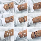 Docona Boho, браслеты с брелоками для женщин, карта с геометрическим рисунком кулон из бисера браслет набор браслеты для вечерние ювелирные изделия для женщин, браслеты