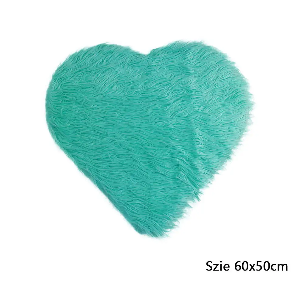 Mint 60x50 D& J в форме сердца искусственное меховое одеяло для детской фотосъемки реквизит корзина набивная подушка для фотосъемки одеяло s реквизит для фотосъемки - Цвет: Mint 60x50