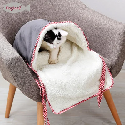 Спальный мешок для кошек зимняя шуршенная бумага котенок игровой туннель теплый