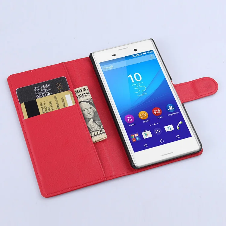 Роскошный кожаный чехол бумажник в стиле ретро для Sony M4 M 4 Aqua E2303 E2333 откидной