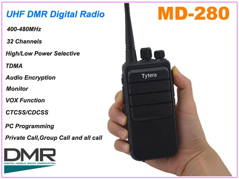 TYT Tytera MD 280 UHF 400 480MHz DMR цифровой портативный двухсторонний радио|radio auto mp3 usb|radio pmrradio