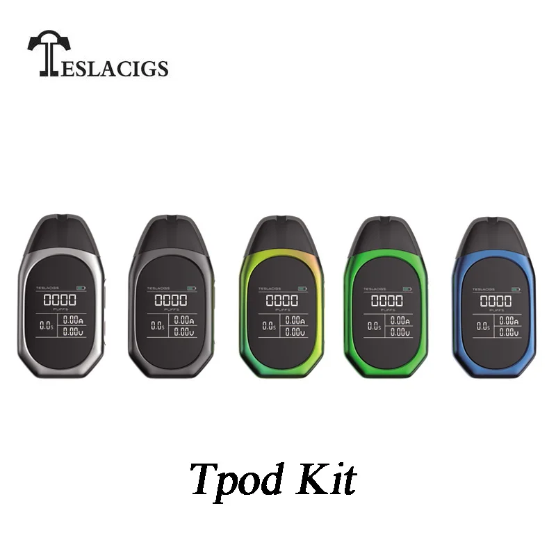 Оригинальный Tesla TPOD комплект Vape с 2 мл емкостью POD 1.2ohm катушка 500 мАч встроенный
