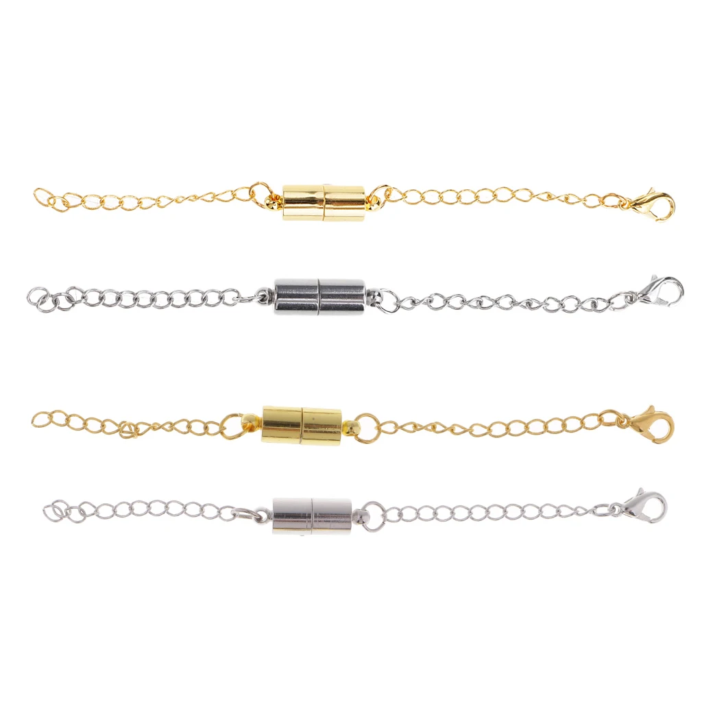 4 шт. из нержавеющей стали магнитные застежки с удлинителем цепи для DIY ожерелье