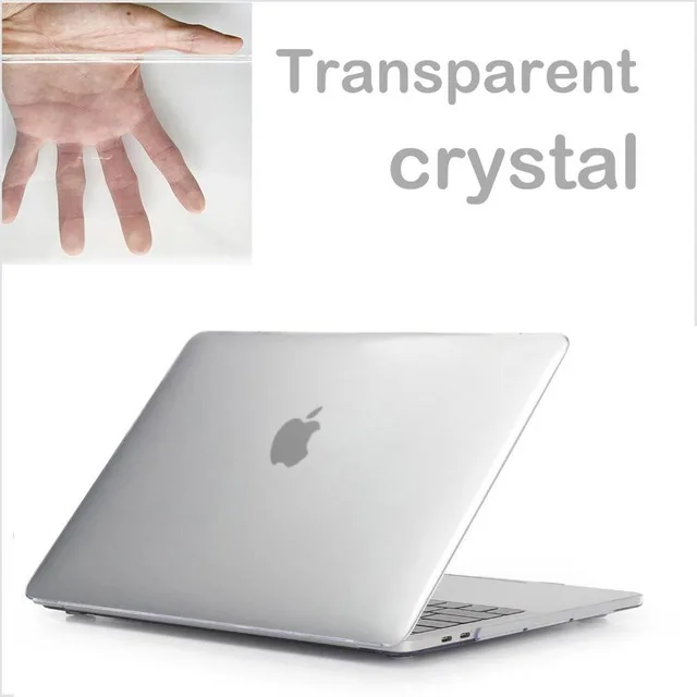 crystal Transparent Чехол для ноутбука Apple MacBook Air Pro retina 11 12 13 15 для mac book Pro 13,3 15,4 дюймов с сенсорной панелью+ подарок - Цвет: crystal Transparent