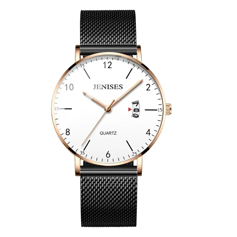 Фото Сверхтонкие кварцевые часы Jenises мужские Роскошные наручные от топ бренда