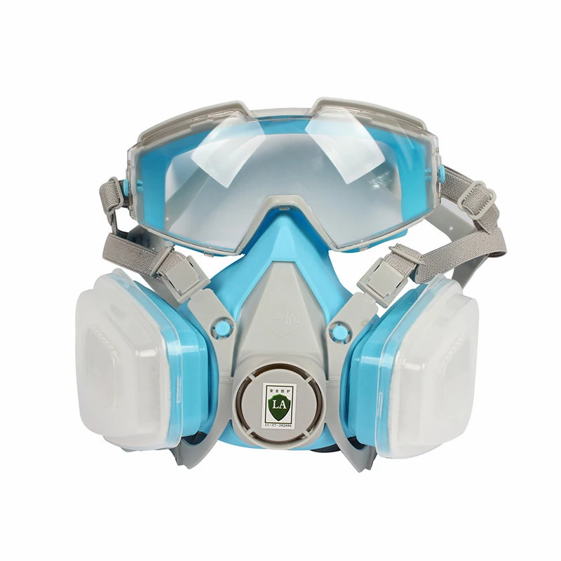 full mask set Половина лица противогаз картридж респиратор в сборе Анти-туман безопасности пыли маска с анти-туман очки для окрашивания Спрей Сварки - Цвет: full mask set