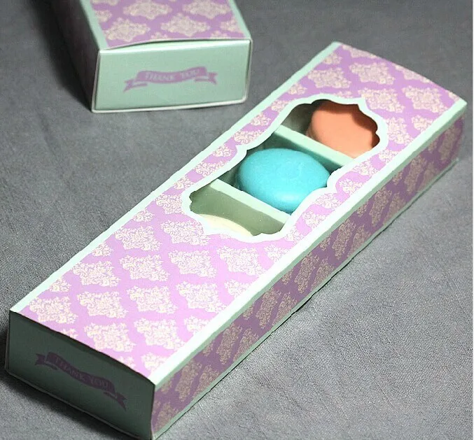 

24.5*7*3.4 cm Cake Box With Window Macaron Boxe Food Packing 100pcs/lot Free shipping