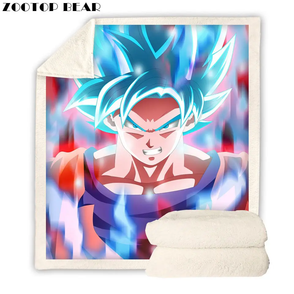 Синий Dragon Ball пледы одеяло 3D принт супер аниме забавные дети теплый бренд Пикник домашний диван Стёганое модные офисные взрослы