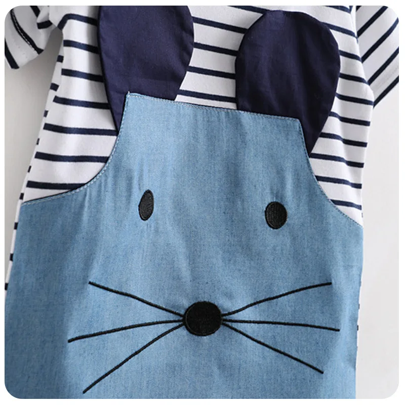 Fancy Mouse 2018 Casual Children Clothing Striped Dresses 6ys Girls Kids Pattern Dress for Baby Daily Wear | Детская одежда и
