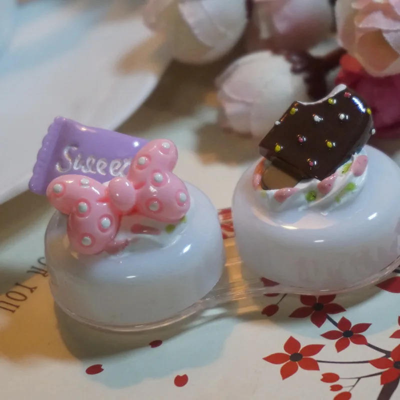 LIUSVENTINA DIY лук жемчуг двойной США-зрачок коробка для хранения контактные линзы чехол для контактные линзы для глаз коробка для очков 7 Тип - Цвет: B