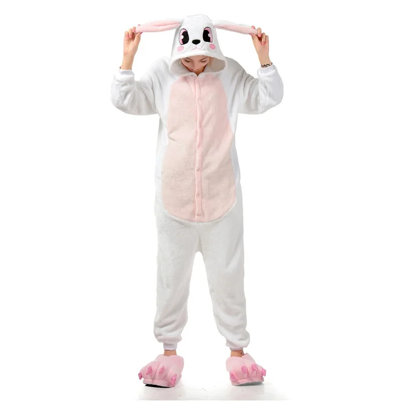 Милые животные розовый кролик Kigurumi пижамы для женщин взрослых мультфильм