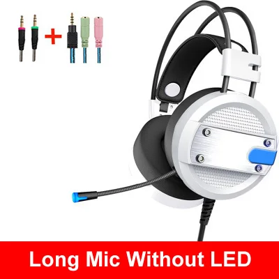 A10-White Long Mic 1 Игровая гарнитура, наушники, бас, Накладные наушники, шумоподавление, проводная игровая гарнитура с микрофоном, 7,1, наушники для ПК, PS4, Xbox One, ноутбука - Цвет: A10-White Long Mic 1