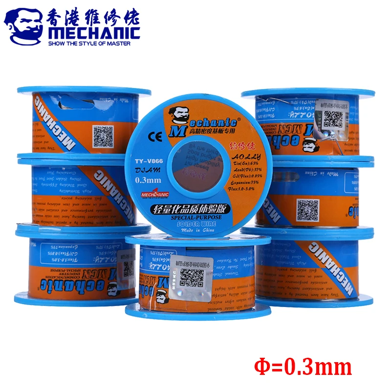 

MECHANIC Solder Wire 40g 0.3mm Rosin Core Tin Solder Iron Welding Wire Low Melting Point Soldering Wire Roll