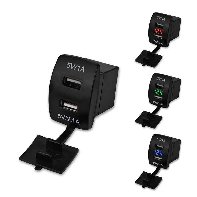 

3.1A Motorcycle Car USB Charger Voltmeter 12V 24V Dual USB Port Socket Power Adapter For Car Motorcycle Electric Car ATV Boat