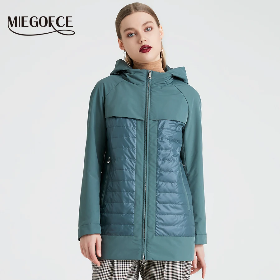 MIEGOFCE New Fashion Collection Spring Autumn Women's Short Jacket With A Hood Windproof Insulated European Style Coat